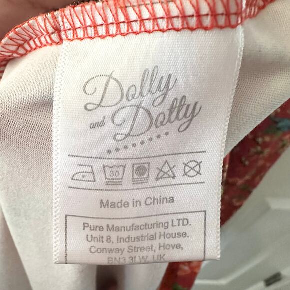 Dolly and Dotty Unique Vintage Red Billie Dinosaur Volcano Flared Midi Dress 10 - Picture 12 of 13